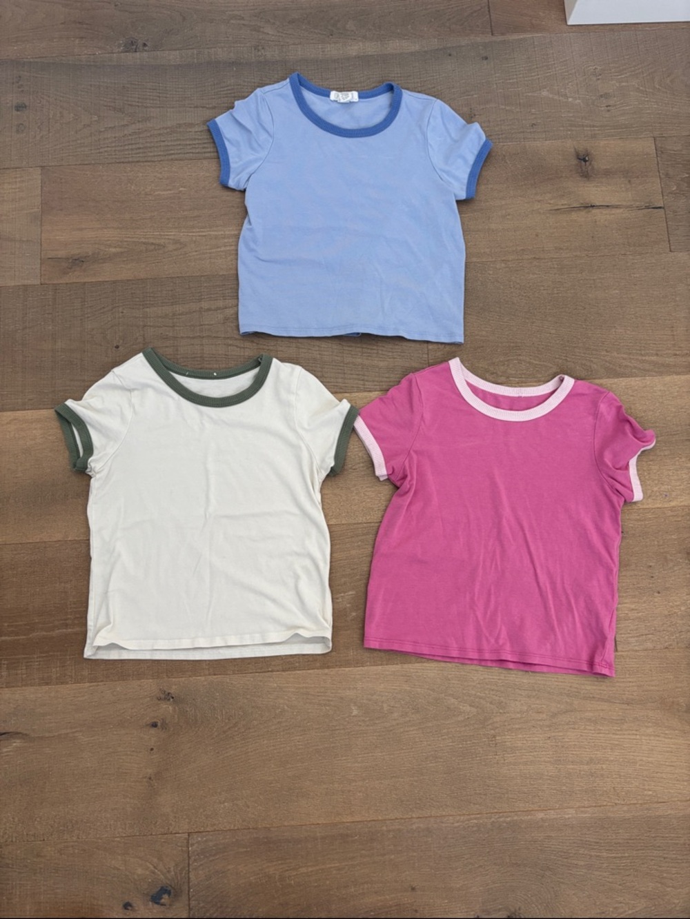 Tilly's Blue, White & Pink Ringer Tee Trio
